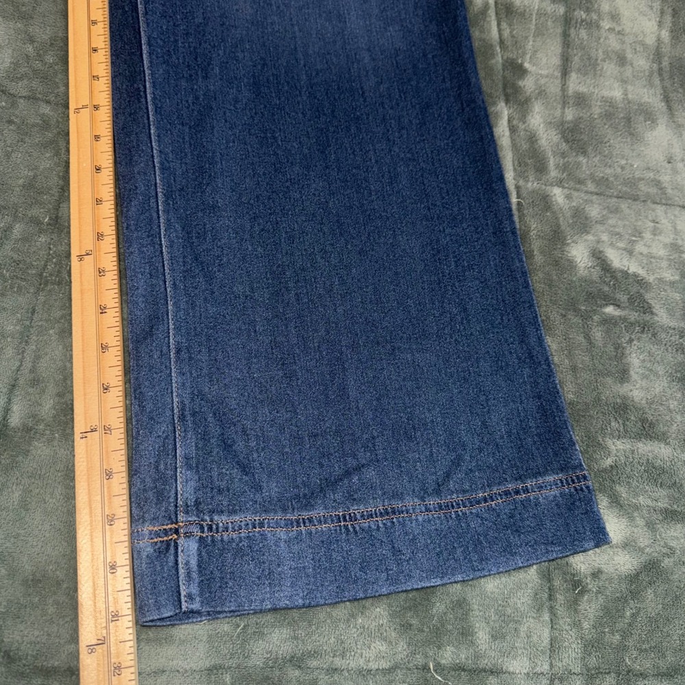 Lane Bryant Wide Leg Jeans Womens 24L Mid Rise Pull On Elastic Waist Dark Wash - Picture 11 of 11